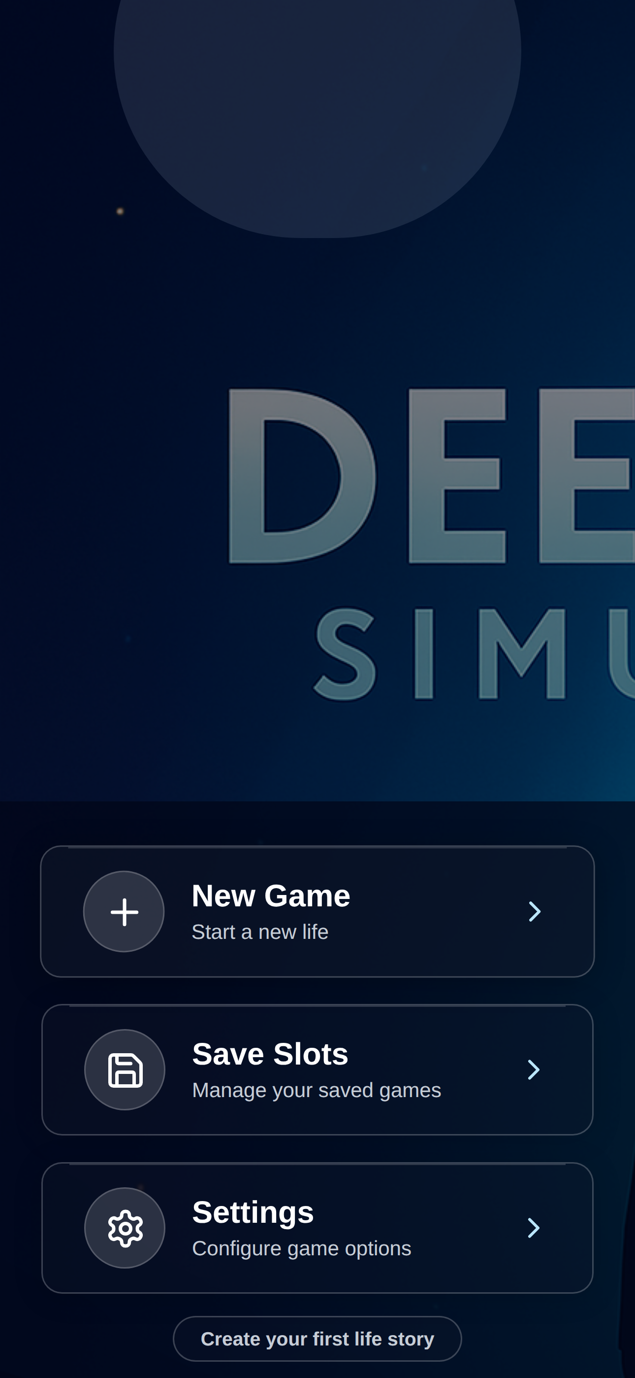 Main menu